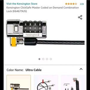 Kensington clicksafe combination lock